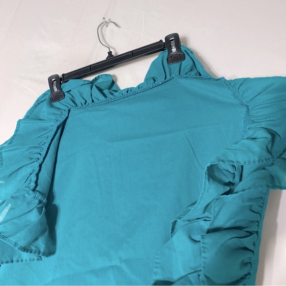 Vintage 90s Teal Pillowcases With Ruffle Trim x2 - Picture 10 of 16